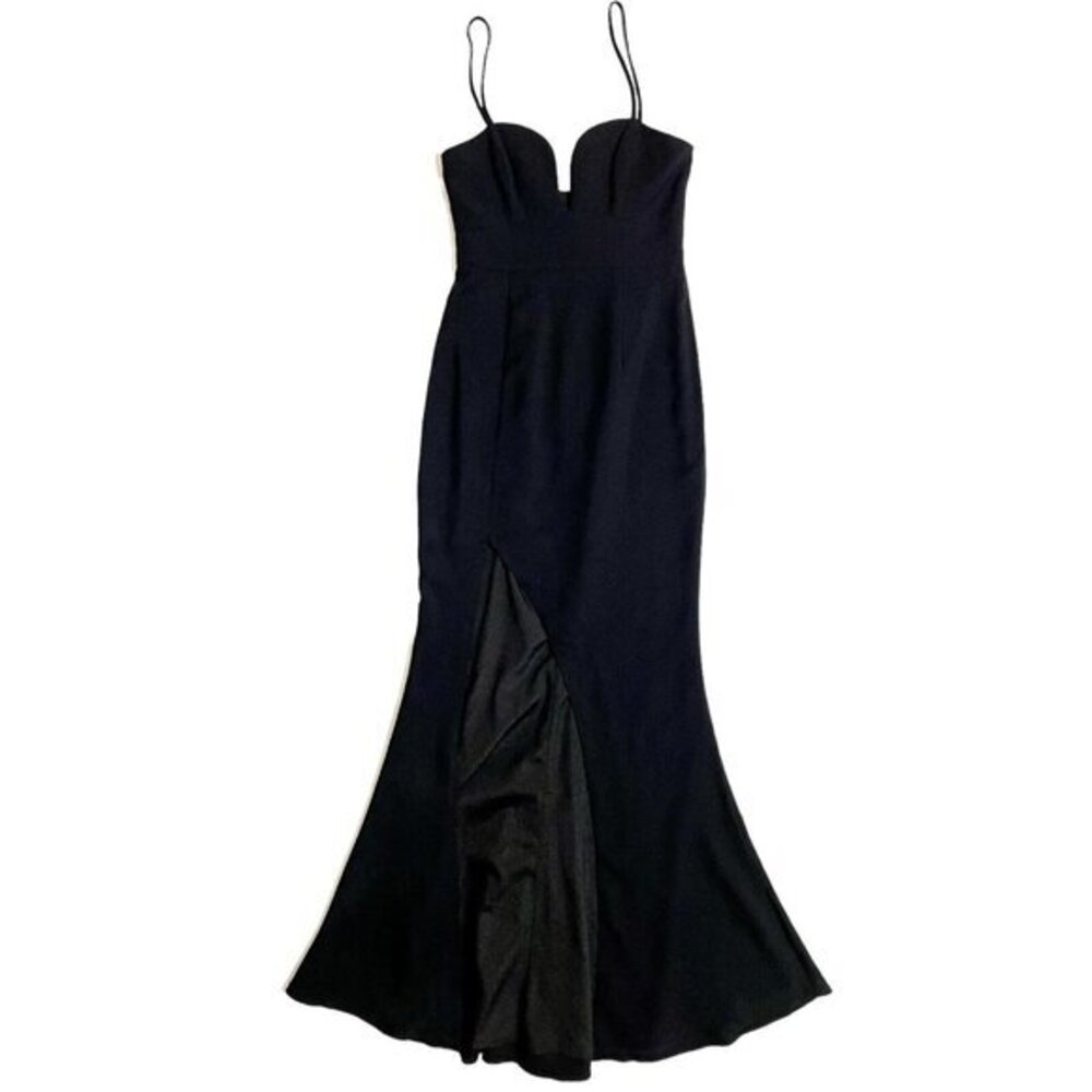 La Maison Talulah Black Mermaid Gown High Slit Evening Dress Sz S New - Picture 1 of 12